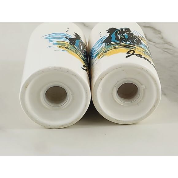 Jamaica Salt & Pepper Shakers Souvenir 3 1/4" White Porcelain Ocean Fish Design - Picture 10 of 11
